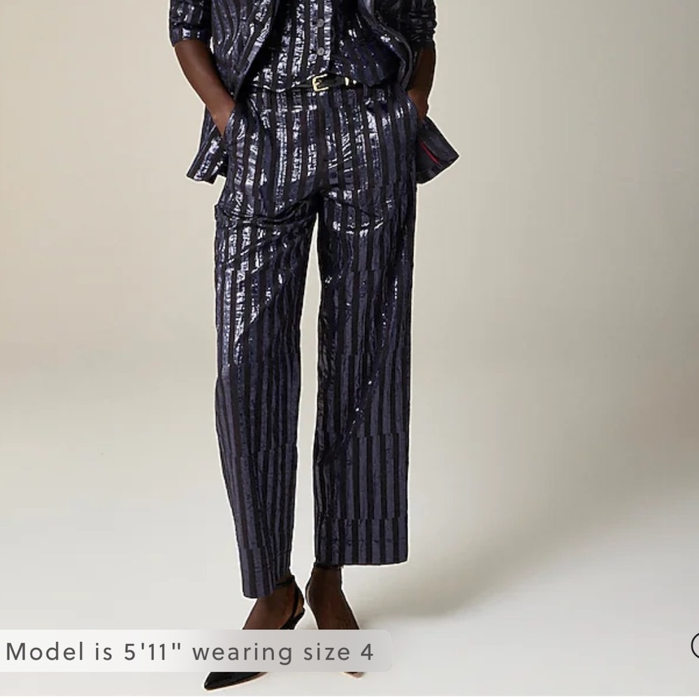 NEW - Christopher John Rogers X J.Crew - Striped Jacquard Pant- Sz 6 - Picture 4 of 7